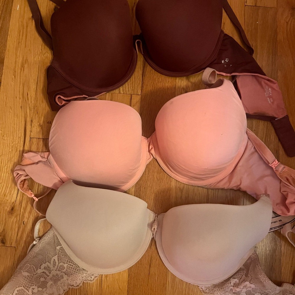 Victoria's Secret Bra Trio - Brown, Pink, Cream